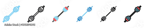 Drive Shaft multi style icons set. use for modern concept, print, UI, UX kit, web and app development. Vector EPS 10, related to car service, auto garage, car spare part.