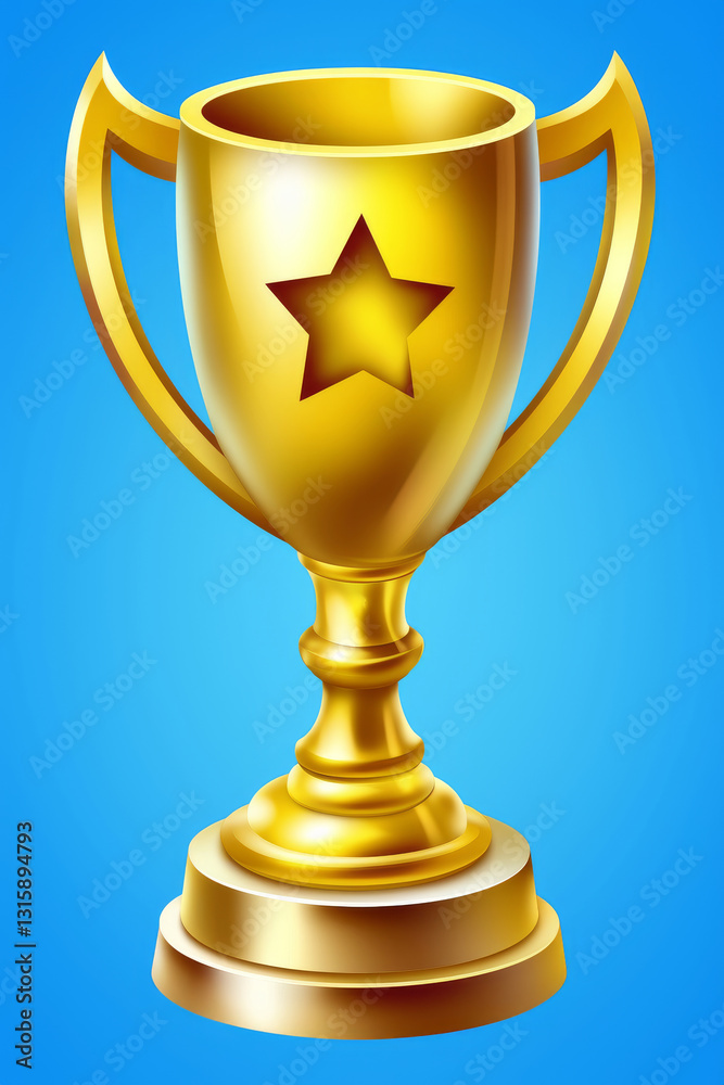 Golden Trophy with Star – Award Icon for Achievement and Success Golden Trophy with Star – Award Icon for Achievement and Success