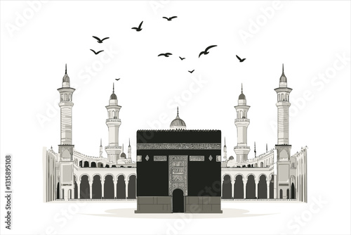 Makkah Kaaba silhouette Saudi Arabia 