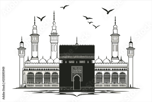 Makkah Kaaba silhouette Saudi Arabia 
