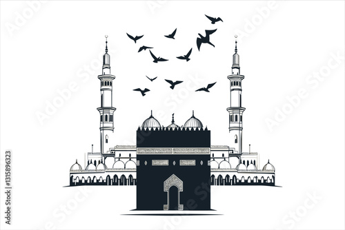 Makkah Kaaba silhouette Saudi Arabia 