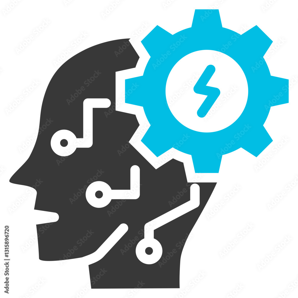 Critical Thinking Glyph Blue Grey Icon Critical Thinking Glyph Blue Grey Icon