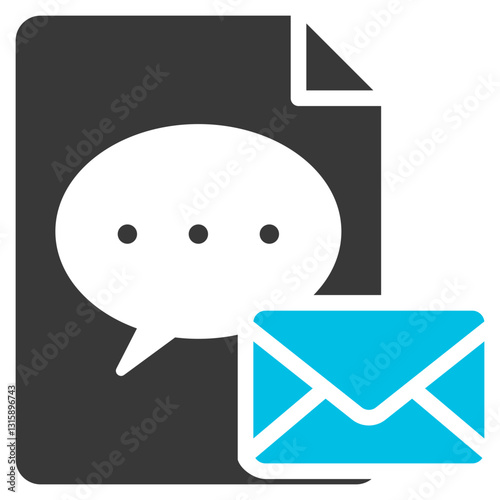 Written Communication Glyph Blue Grey Icon