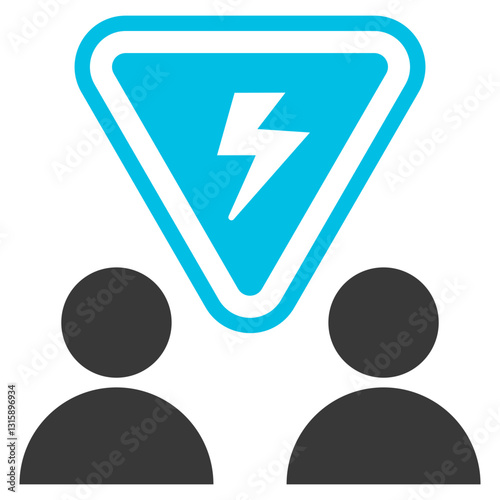 Conflict Resolution Glyph Blue Grey Icon