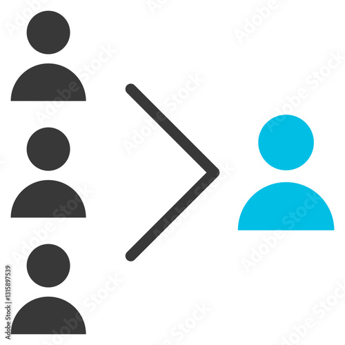 Delegation Glyph Blue Grey Icon