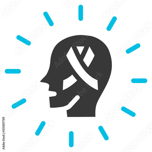 Self Awareness Glyph Blue Grey Icon