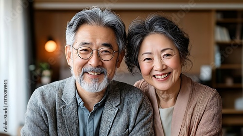 Cozy home photography cherished moments of an elderly couple smiling together