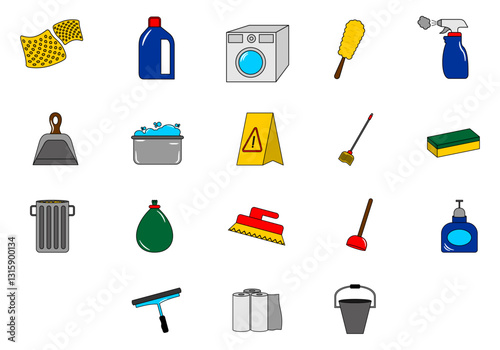 Cleaning Service Icon Element Set