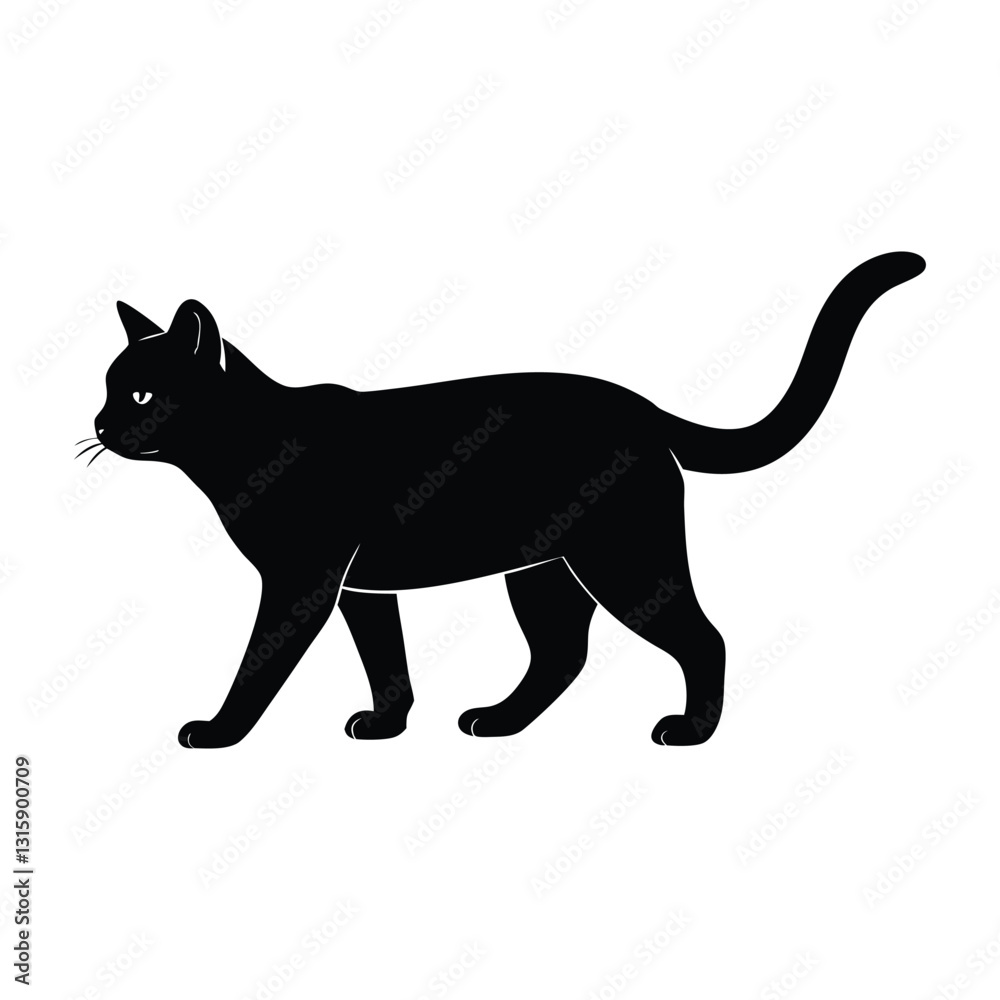 Cat Walking Across the Floor with Graceful Steps Cat Walking Across the Floor with Graceful Steps