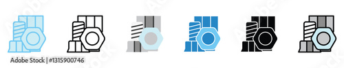 Lug Nut multi style icons set. use for modern concept, print, UI, UX kit, web and app development. Vector EPS 10, related to car service, auto garage, car spare part.