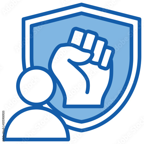 Assertiveness Blue White Icon
