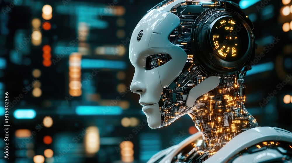 Fototapeta premium AI risk management software ensuring compliance with ethical AI guidelines.