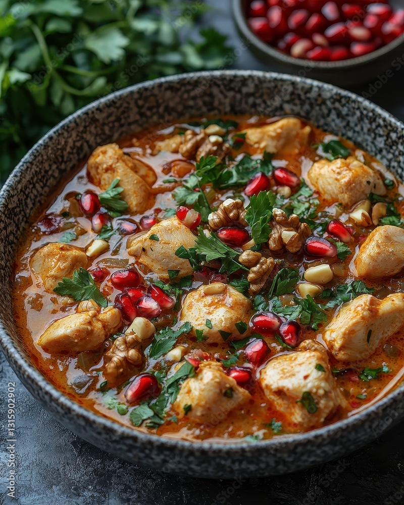 custom made wallpaper toronto digitalVibrant Fesenjan Stew with Chicken and Pomegranate