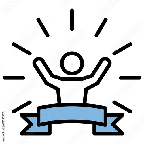 Confidence Blue Black Icon