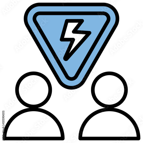 Conflict Resolution Blue Black Icon
