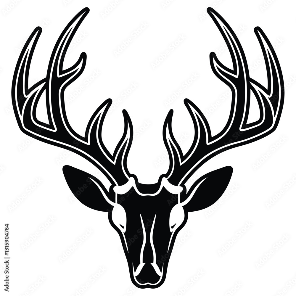 create a Deer antlers silhouette vector icon desing with a white background
create a Deer antlers silhouette vector icon desing with a white background