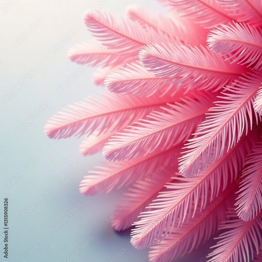 Fototapeta premium Soft pink plumes blending in harmonious arrangement, beautiful, peaceful