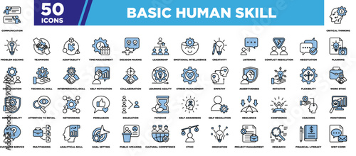 Basic Human Skill Iconset Blue Black