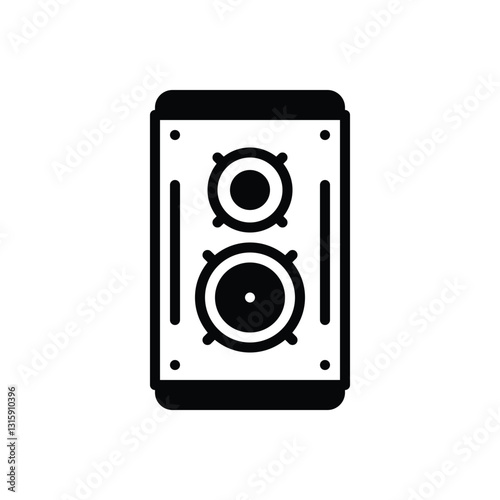 Black solid icon for speaker