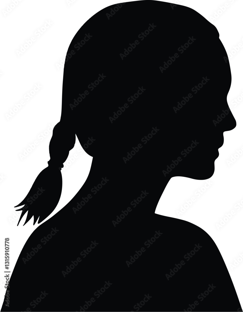 An Elegant female silhouette illustrations in profile, perfect for design, branding, and Women's Day. An Elegant female silhouette illustrations in profile, perfect for design, branding, and Women's Day.