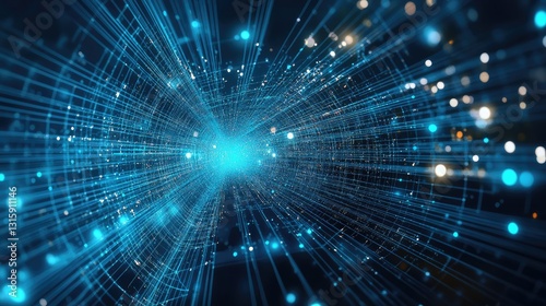 Quantum-hybrid computing setup accelerating complex calculations.
