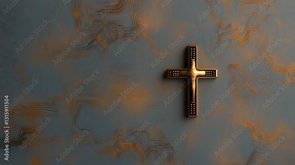Φωτογραφία An abstract fusion of a medical cross and a digital circuit board, symbolizing the integration of health and technology during critical situations