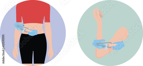 hand holding caliper for fat measurement 