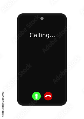 Phone in Call - Flat Illustration Vector
