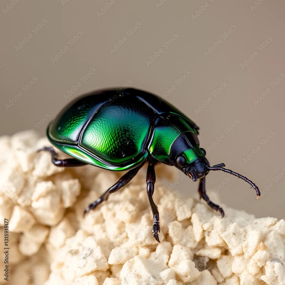 Naklejka premium Chrysomelid beetle (Cassida vittata). Sassari. Sardinia. Italy Cassida is a large Old World genus of tortoise beetles in the subfamily Cassidinae.