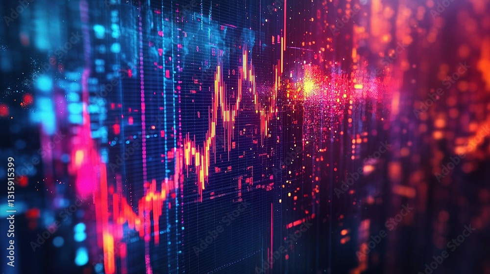 Fototapeta premium Vibrant Business Statistics Visualization with Charts and Data Insights