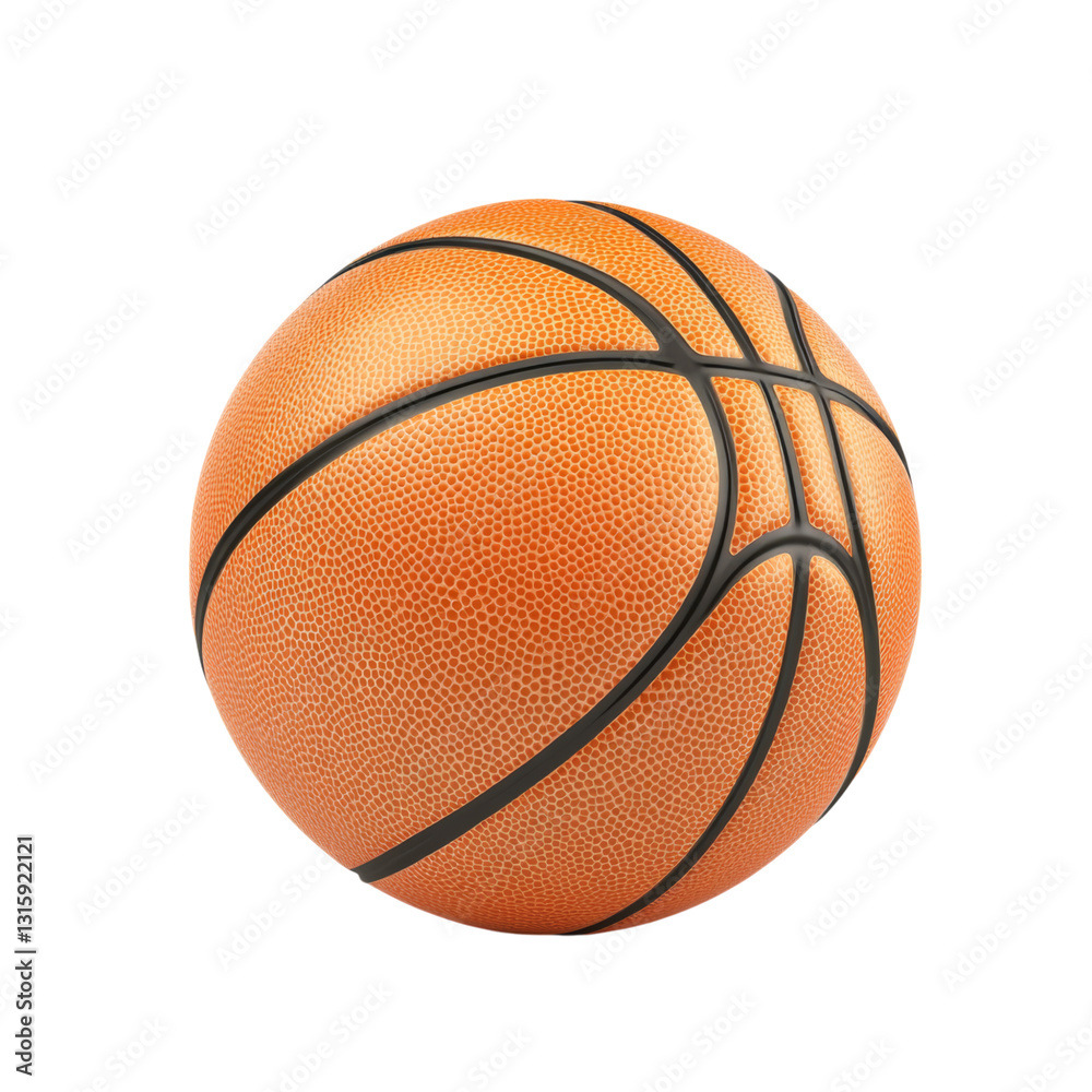 Fototapeta premium Realistic Basketball with Detailed Texture and Design Isolated on transparent background