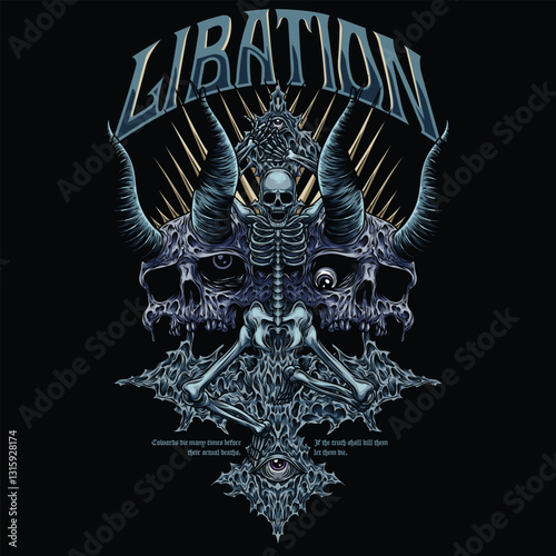 Gore Skeleton With Text Illustration