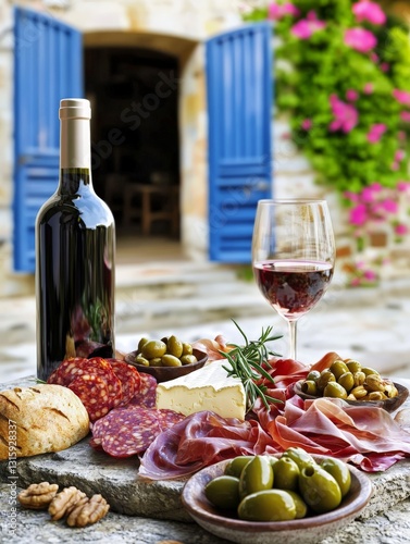 an alfresco dinning scene in the tuscan countryside
