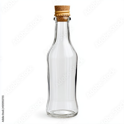 Wallpaper Mural A glass soda bottle with cork stopper isolated on a clean white background highlighting its unique design and texture Torontodigital.ca
