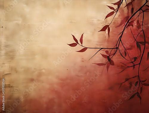 Vintage Red Branch Background