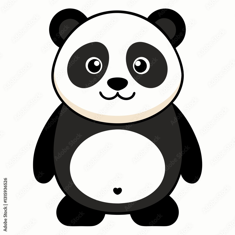 Fototapeta premium A panda illustration on white background.