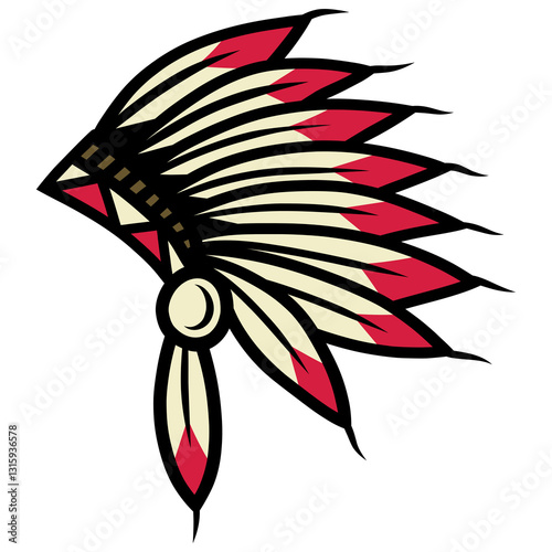 Native Indian American Hat Headdress Illustration