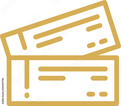 Line dotted tickets outline icon