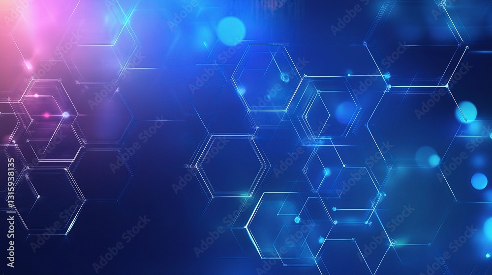 Fototapeta premium Abstract Geometric Medical Background Design with Blue and Pink Hues