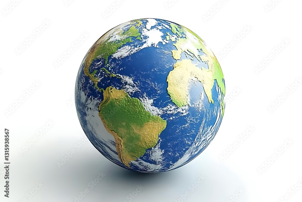 Fototapeta premium Earth globe, white background