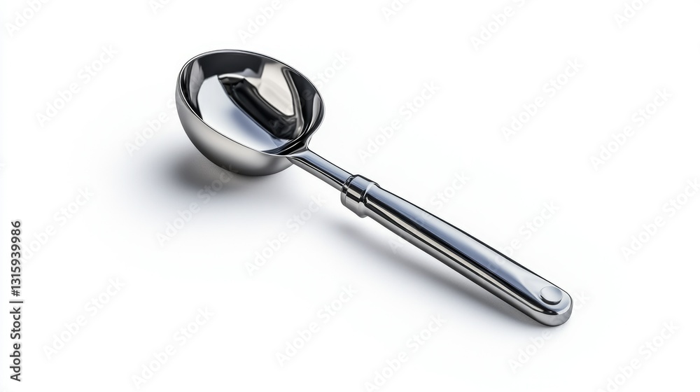 High-quality isolated image of a stainless steel coffee scoop and tamper set, placed on a pure white background, perfect for barista tools branding High-quality isolated image of a stainless steel coffee scoop and tamper set, placed on a pure white background, perfect for barista tools branding