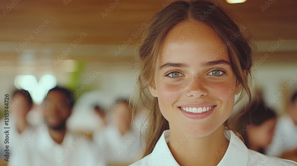 Smiling Businesswoman Confident Successful Team Meeting Portrait Smiling Businesswoman Confident Successful Team Meeting Portrait