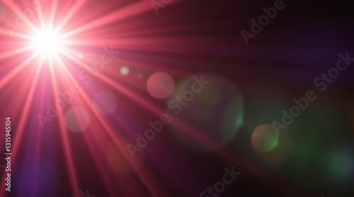 Dramatic cinematic style template background with bright lens flares, light streaks