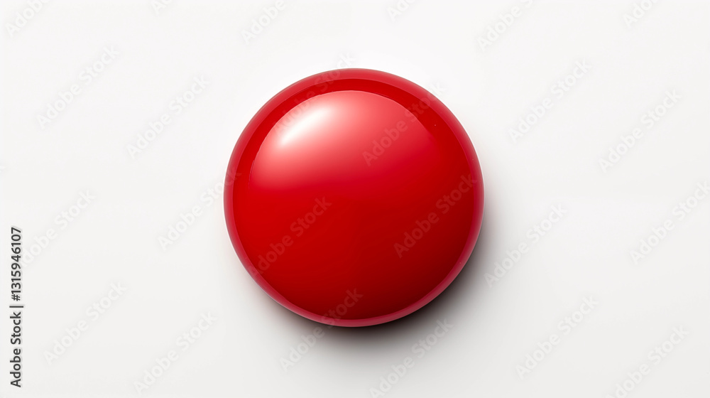 Glossy Red Sphere on White Background Product Mockup Glossy Red Sphere on White Background Product Mockup