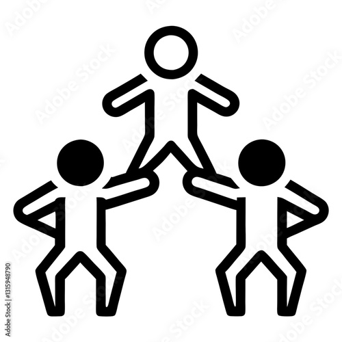 society, teamwork, cooperation. Silhouette icon collection Vector art illustration. 