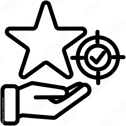 Goal Achievement Outline Icon