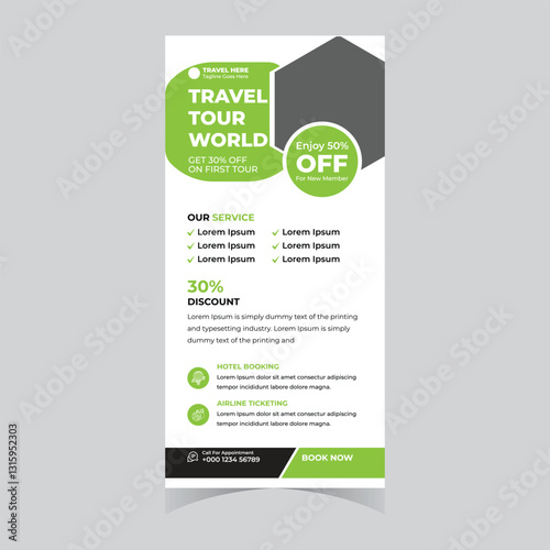 Travel Rack Card or Dl Flyer banner poster brochure Template Tour Poster Leaflet Design Template