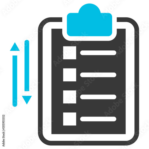 Task Prioritization Glyph Blue Grey Icon