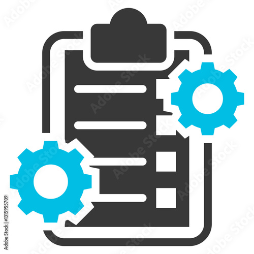Task Management Glyph Blue Grey Icon
