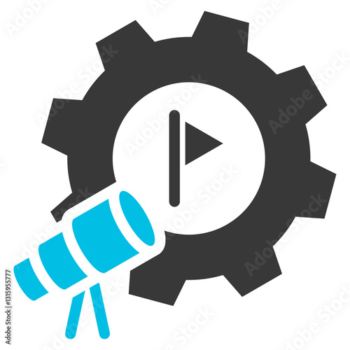 Visioning Glyph Blue Grey Icon